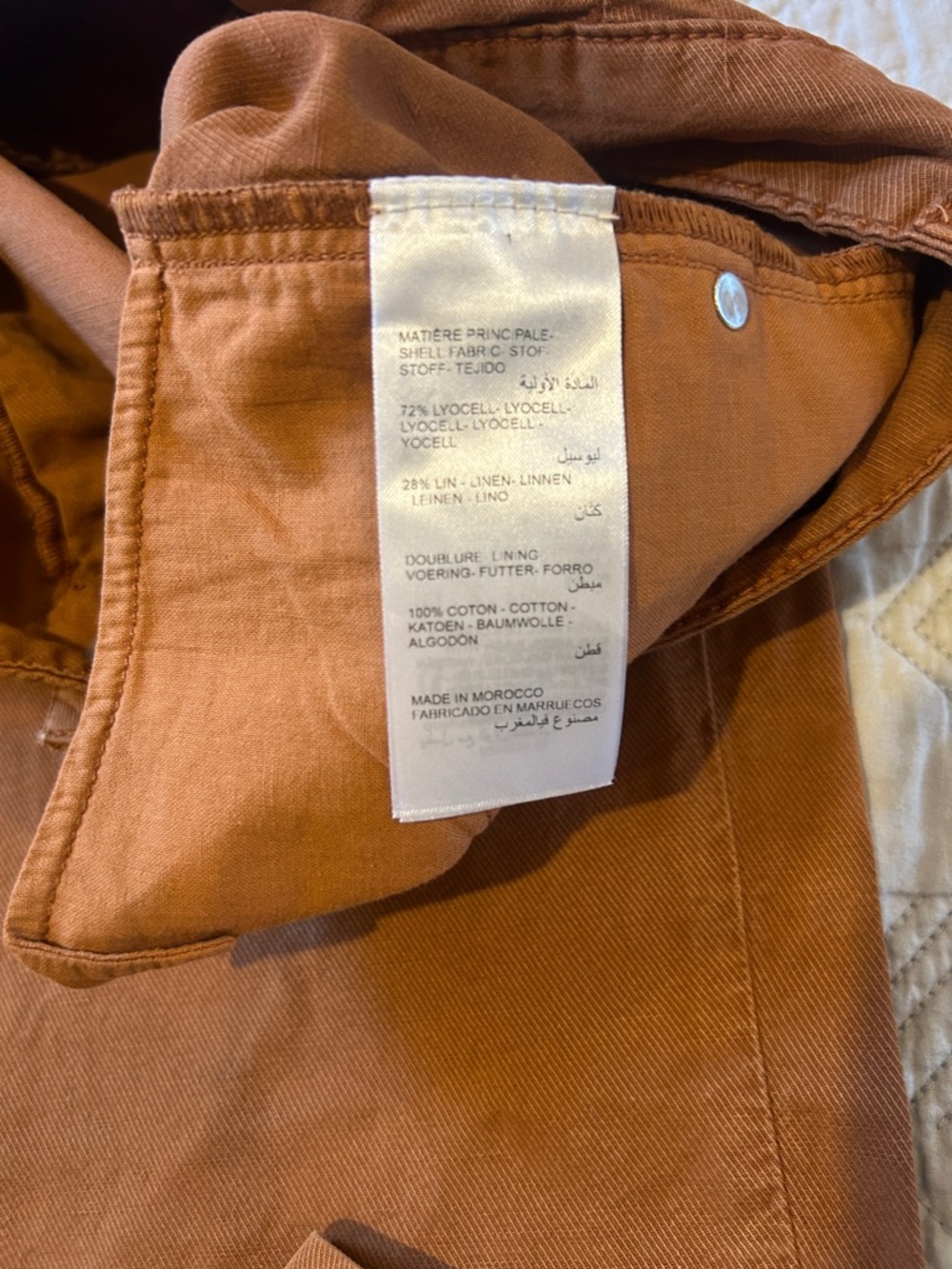 Madison 123 Wide Leg Rust Brown pants. Lovell linen size 4 - Picture 3 of 7